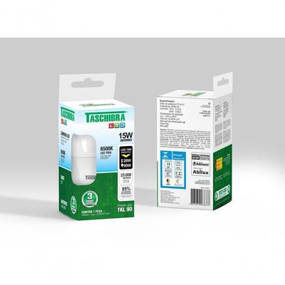 Lâmpada Led Bulbo Tkl 15w Taschibra E27 Bivolt 6500k Luz Fria