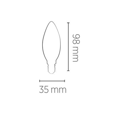 Lâmpada Led Save Energy Filamento Vela Milky C35 Ip65 4w E14 Bivolt 2400k Branco Quente Se-375.2327