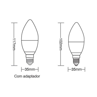 Lâmpada Led Taschibra Vela 3w Bivolt Leitosa 2700k Luz Amarela