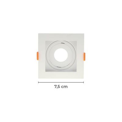 Spot De Embutir Recuado Nordecor Flea Para 1 Lâmpada Mr11 Quadrado Branco 6184