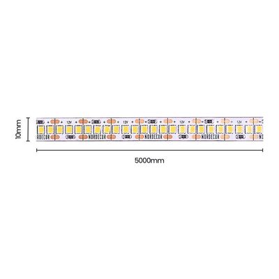 Fita De Led Nordecor Com 5 Metros Ip65 240leds-m 20w 12v 2700k Luz Amarela 7129