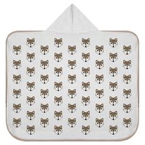 Toalha Baby C/ Capuz Tecebem Estampada C/ Fralda Dori Branco