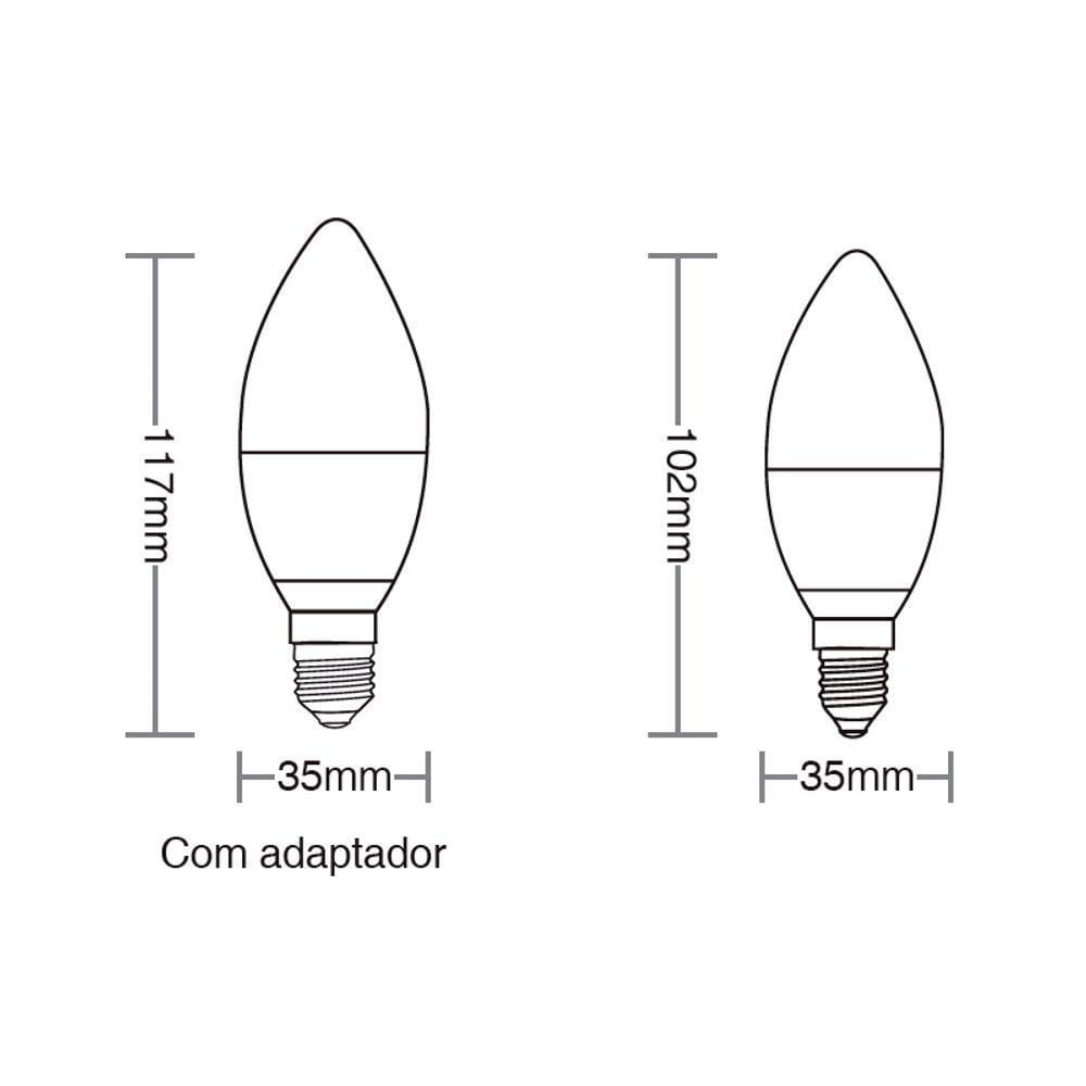 Lâmpada Led Taschibra Vela 3w Bivolt Clara 2700k Luz Amarela