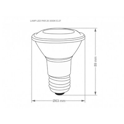 Lâmpada Led Par 20 7w 38 - Taschibra 2700k (amarela)