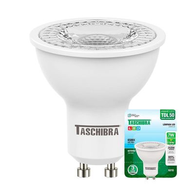 Lâmpada Led Dicroica Mr16 Tdl 7w Taschibra Bivolt 6500k Luz Fria