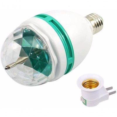 Lampada Led Giratoria Rgb Colorido Bola Maluca Bivolt Com Bocal Bivolt