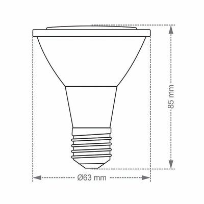 Lâmpada Led Taschibra Par 20 Ip20 7w E27 Bivolt 4000k Luz Neutra