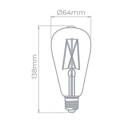 Lâmpada Led Stella Filamento Vintage St64 2w E27 Bivolt