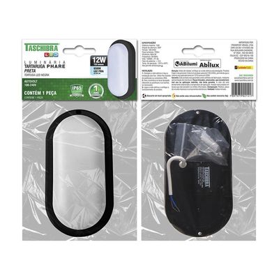 Arandela Tartaruga Led Taschibra Phare Slim 24w Ip65 6500k Bivolt Preto
