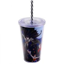 Copo Com Canudo Personagens Dc Comics 450ml Tasco Inport