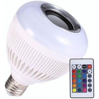 Lâmpada Led Caixa De Som Bluetooth Musical Com Controle Rgb Bivolt
