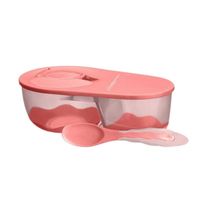 Prato Fundo Com Divisória E Colher Rosa - Multikids