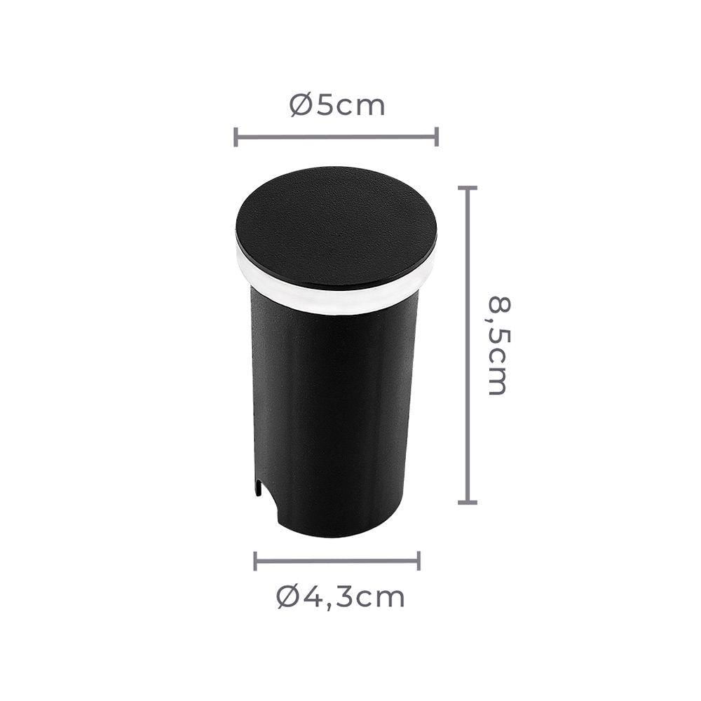 Embutido De Solo Led Nordecor Redondo Siva 6580 1w Bivolt Preto 3000k Luz Amarela