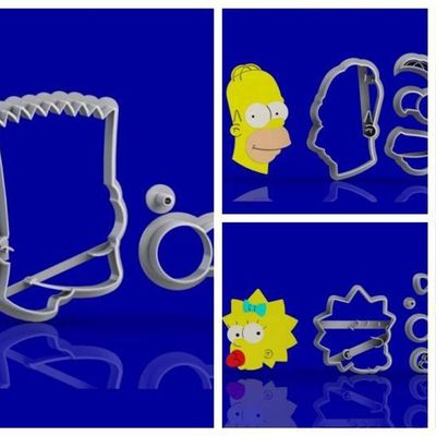 Cortador Kit Simpsons 5 Personagens Modulares Tamanho 5Cm