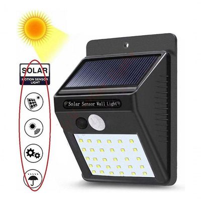 Luminária Solar Arandela Kit 2 - 30 Led Sensor De Presença