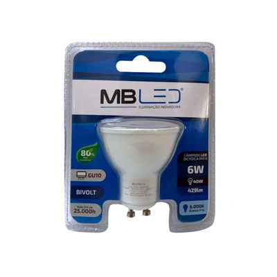 Lâmpada Led Mr16 38º 6w - Nordecor 6000k (branca)