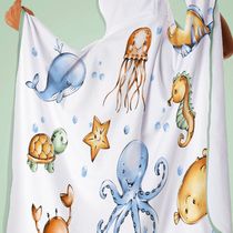 Toalha Baby C/ Capuz Tecebem Estampada Kinder Olga Verde