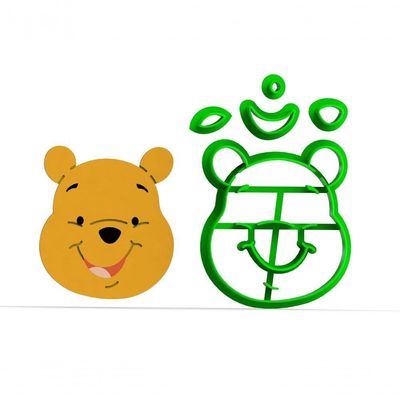 Cortador Ursinho Pooh - Modular Tamanho 5 Cm