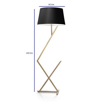 Luminária De Chão Roma Cúpula Cone E Pés De Ferro Luxo