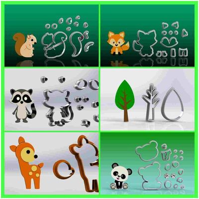 Cortador Kit Animais Bosque Encantado 6 Modelos Tamanho 5 Cm