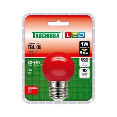 Lâmpada Led Bolinha 1w - Taschibra Vermelho
