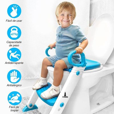 Assento Redutor Infantil Escadinha Vaso Sanitário Lorben Azul