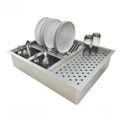 Calha P/ Varanda Inox Inox Pia Gourmet Quadrada Escovado