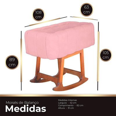 Moises Balanço Com Colchão Para Baby Cor Rosa Bebe