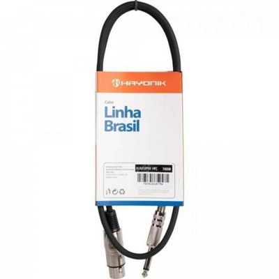 Cabo Para Microfone Linha Brasil Xlr(f) X P10 1m Preto Hayonik