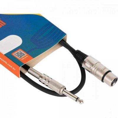 Cabo Para Microfone Linha Brasil Xlr(f) X P10 1m Preto Hayonik
