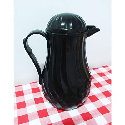 Garrafa Térmica Nova Preta Plástico Vintage Café Bulé Chá 1l