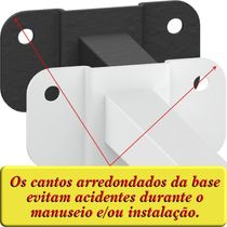 10 Suportes Refletor Base Reta Braço 100 Cm 10 Cjts - Preto