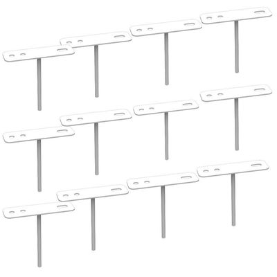12 Suportes Espetos Estacas Chão Refletor - 12 Cjts - Branco