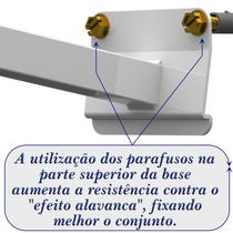 Suporte Refletor Parede Braço Inclinado 70 Cm - Branco