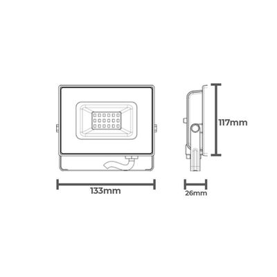 Refletor Taschibra Tr Led Slim 50w Preto Bivolt Luz Verde