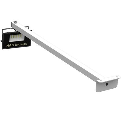 Suporte Refletor Fachada Banner Braço 60 Cm - Branco
