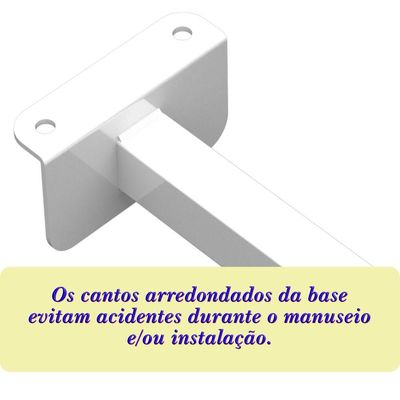 Suporte Refletor Fachada Banner Braço 60 Cm - Branco