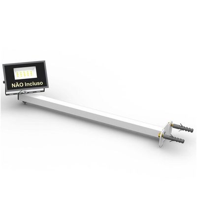 10 Suportes Refletor Base Reta Braço 40 Cm 10 Cjts - Branco