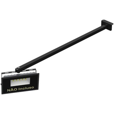 Suporte Refletor Fachada Banner Braço 70 Cm Preto