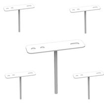05 Suportes Espetos Estacas Chão Refletor - 05 Cjts - Branco