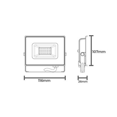 Refletor Taschibra Tr Led Slim 30w Preto Bivolt Luz Verde
