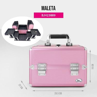 Maleta Profissional De Maquiagem - Rosa