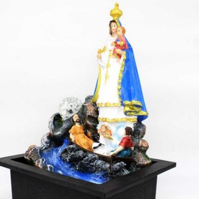 Fonte Água Decorativa Resina Cascata Iluminação Led Bivolt