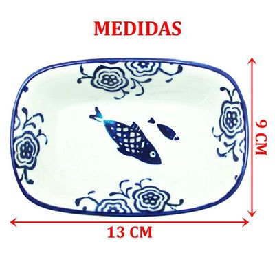 Kit 6 Petisqueiras Travessa Pequena Bowl Peixe Oceano 100ml