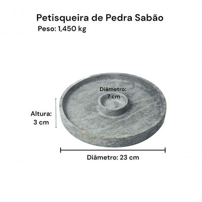 Petisqueira Pedra Sabão Média 23 Cm