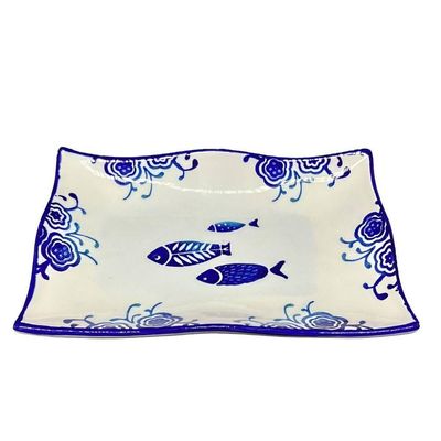 Kit 4 Petisqueiras Bowl Pequena Travessa Oceano Peixe 200ml