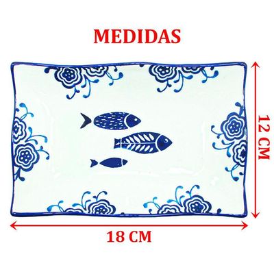 Kit 4 Petisqueiras Bowl Pequena Travessa Oceano Peixe 200ml