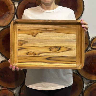 Gamela De Madeira Teca Retangular - Stolf 47,5x5