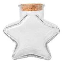 Kit 8 Potes De Vidro Estrela Com Tampa 150ml