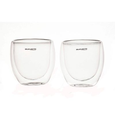 Conjunto 2 Copos De Café Chá De Parede Dupla 250ml Bugatti
